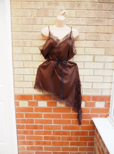 Mika brown satin lace - , trim